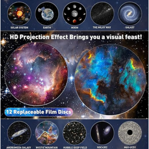 LED Galaxy Projektor Planetarium 12 Planeten Discs für Schlafzimmer & Kinder