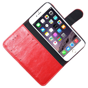 Kunstleder Bookstyle Tasche mit Lasche für iPhone 6 und 6S in Rot