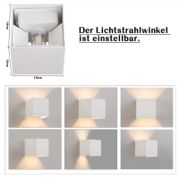 LED-Wandleuchte 4er Set IP65 Wasserdicht G9 3W Weiß Modern Up Down