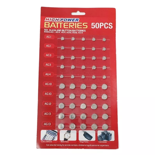 Assorted Mixed Alkaline Button Cell Batteries AG1 AG3 AG4 AG10 AG12 AG13 for Devices