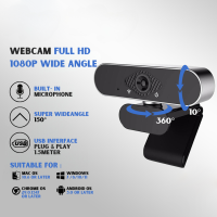 USB Webcam 1080P HD Autofokus 150° Weitwinkel Mikrofon Plug & Play PC Mac