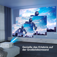 Wielio Full HD 1080P Projektor mit WiFi, Bluetooth, 12000 Lumen, Mini Beamer