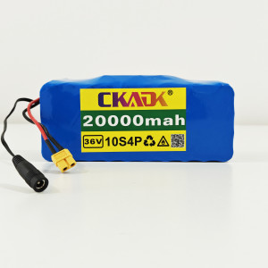 36V 20Ah Lithium-Ionen Akku (10S4P) + Ladegerät E-Bike Batterie XT60 + DC BMS